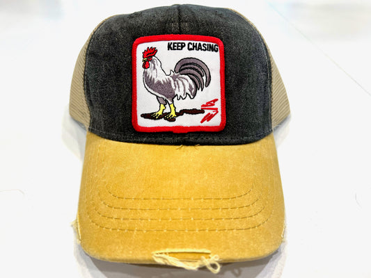 "Keep Chasing" Distressed Baseball Cap