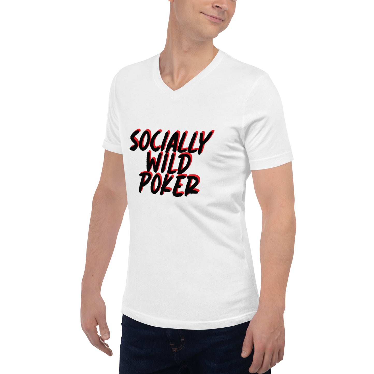 SociallyWild Poker Short Sleeve V-Neck T-Shirt